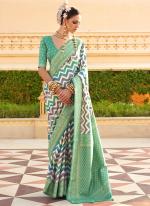 Silk Green  Casual Wear Printed Saree